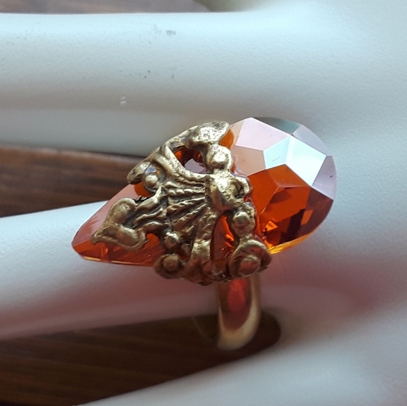 Unique Antigua chili pepper Crystal ring sz 7 - Picture 6 of 6